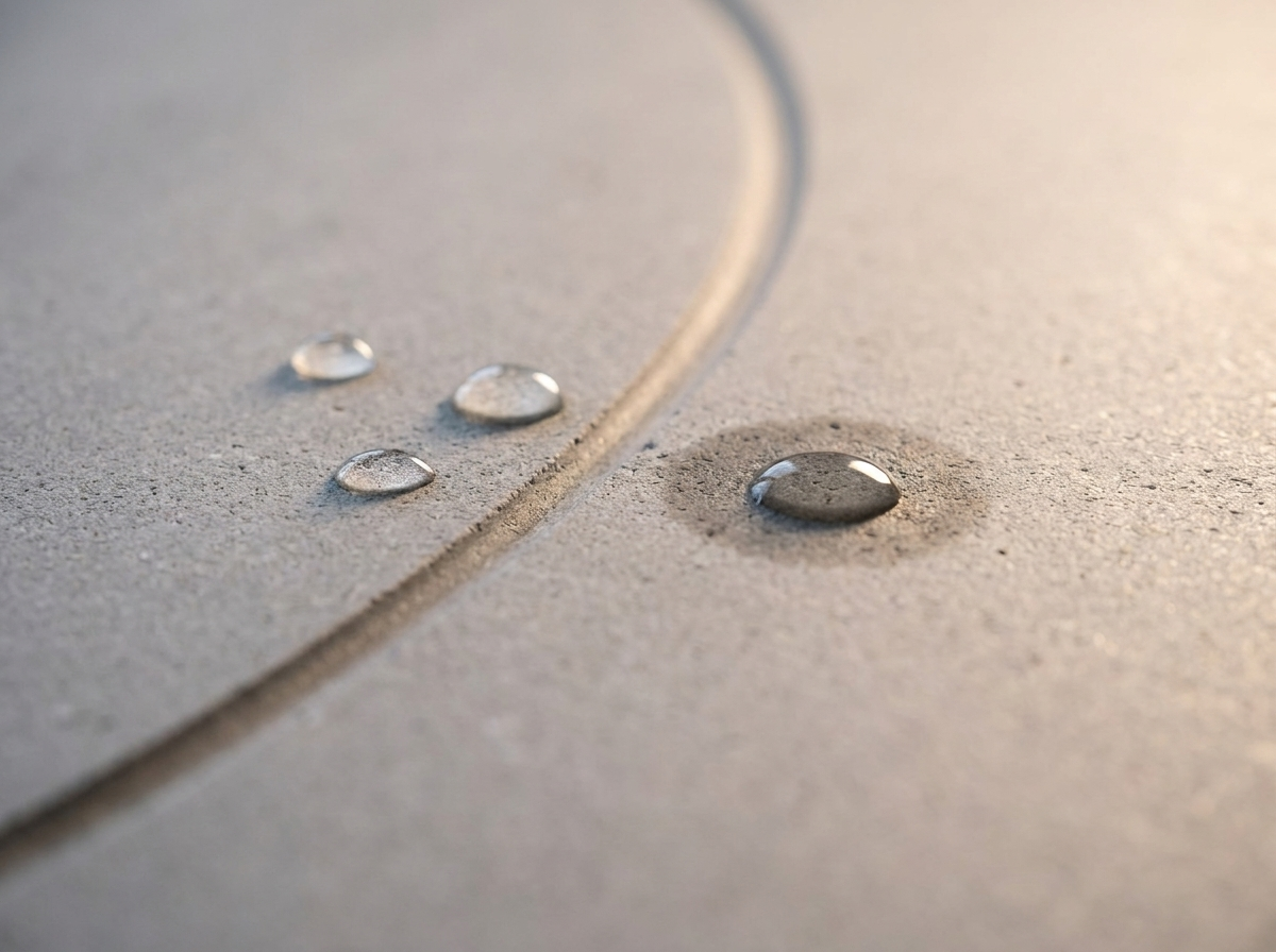 Macro of the porous diatomaceous-earth surface wicking a water droplet in