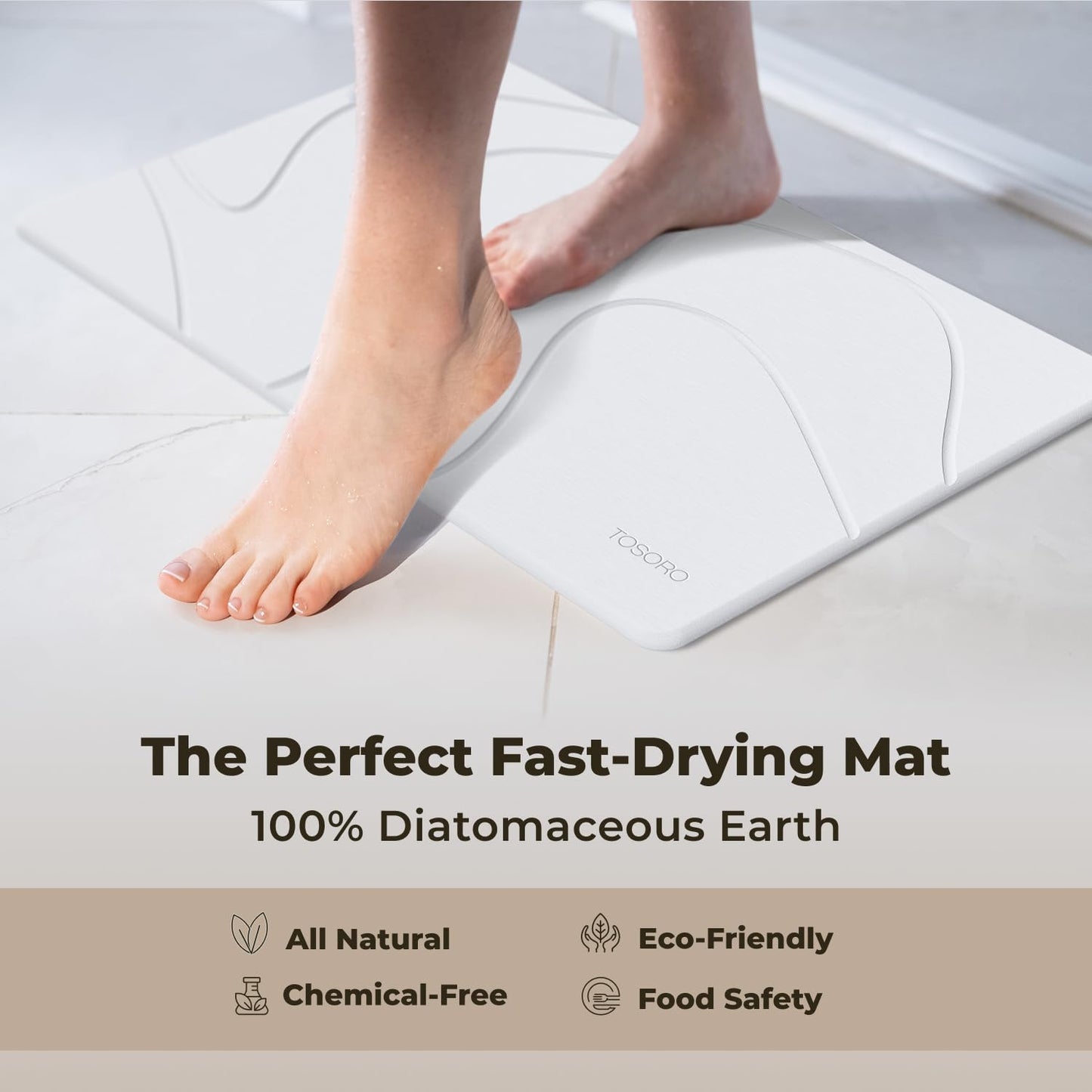 TOSORO Stone Bath Mat - Slate Sandstone
