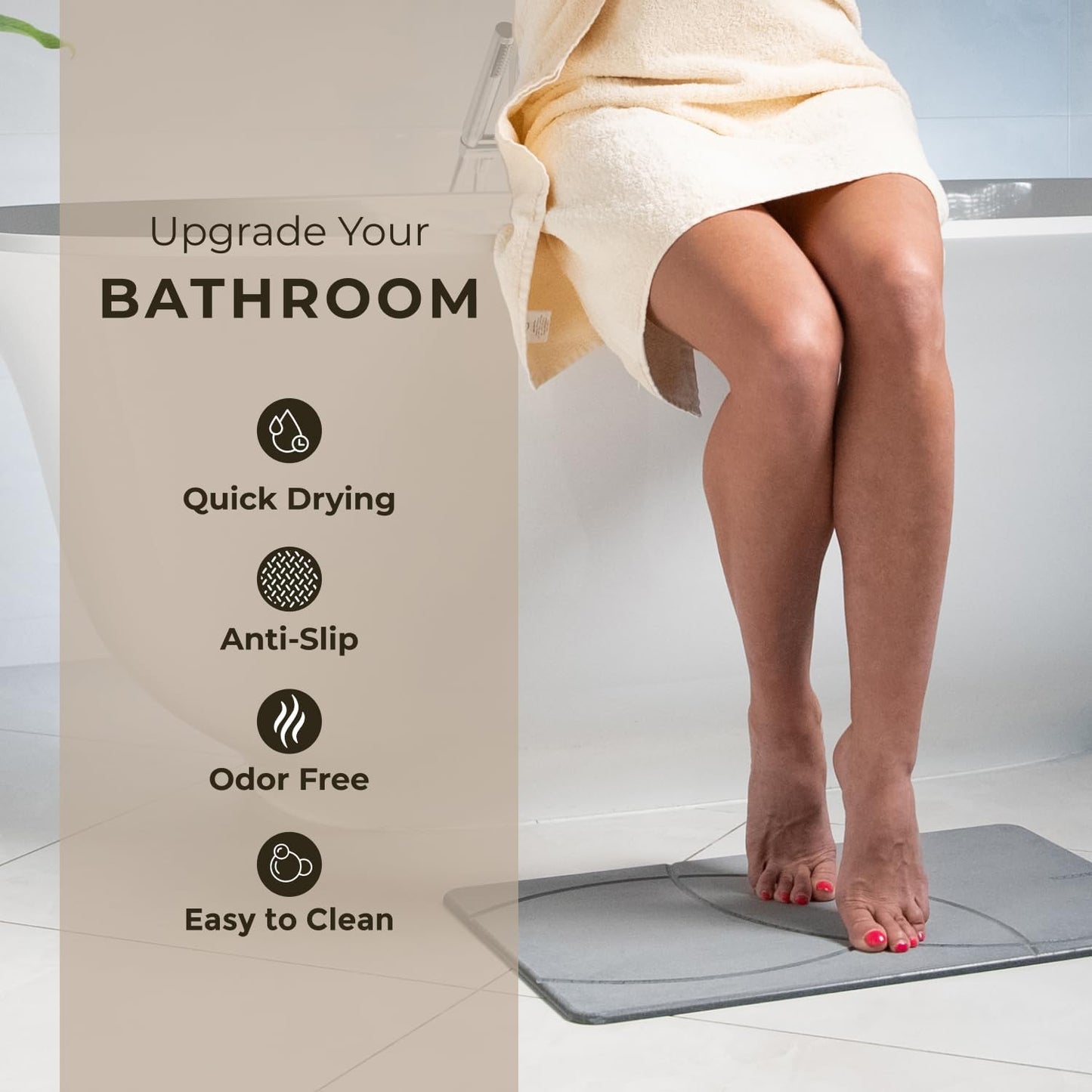 TOSORO Stone Bath Mat - Enso Graphite