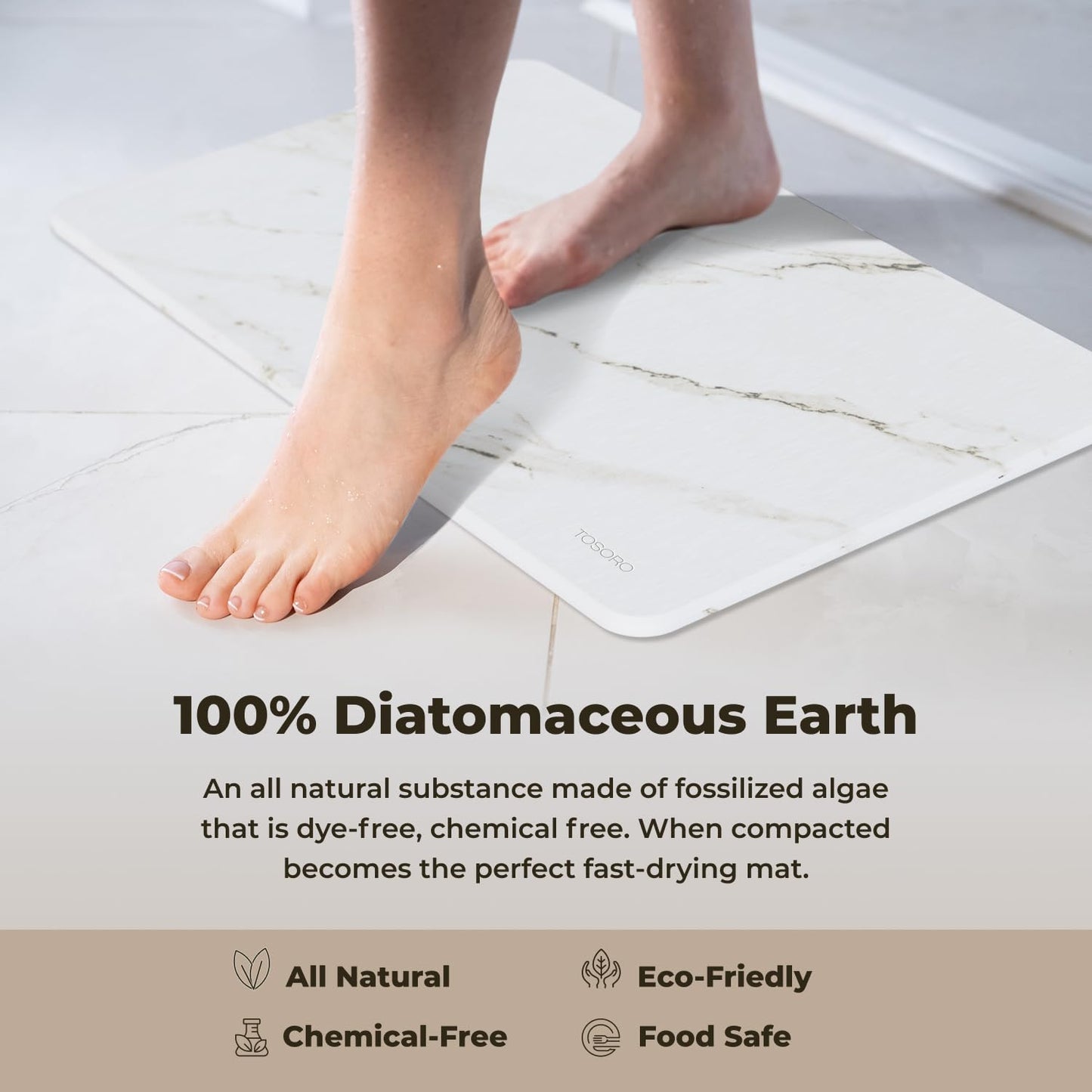 TOSORO Stone Bath Mat - Marble Sandstone