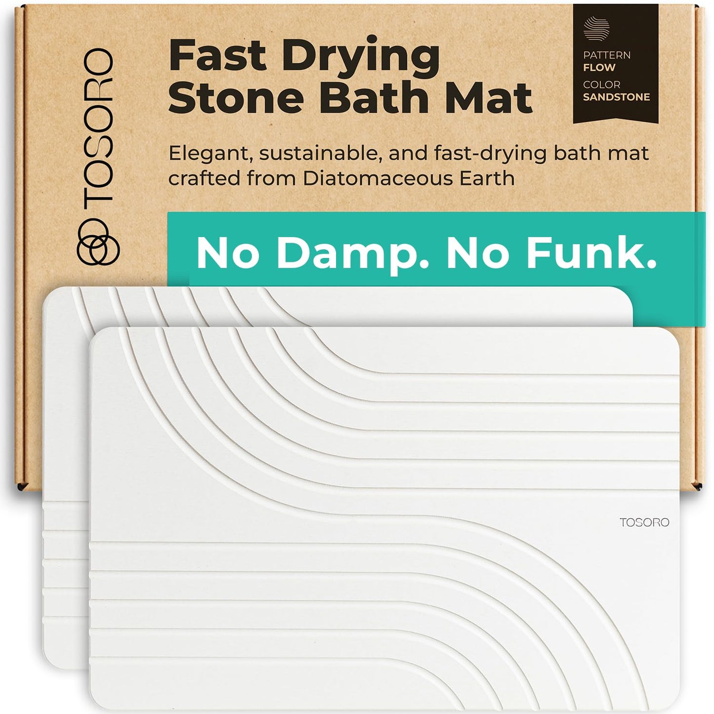 TOSORO Stone Bath Mat - Flow Sandstone