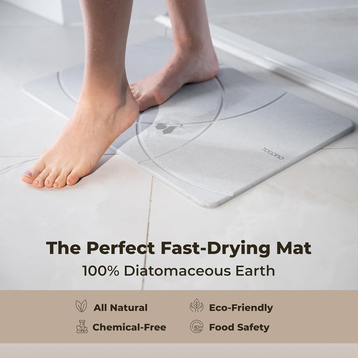 TOSORO Stone Bath Mat - Enso Grey