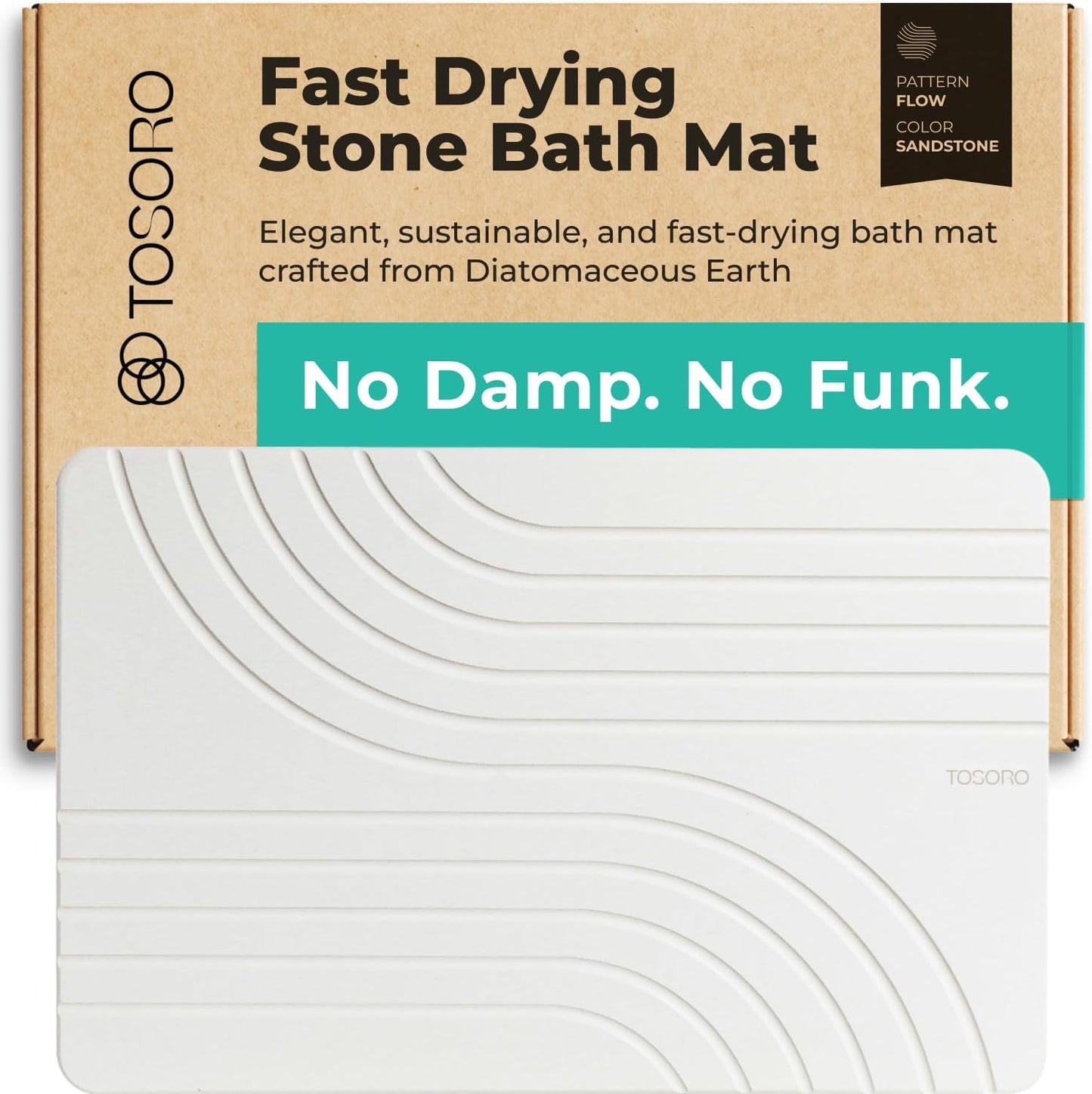 TOSORO Stone Bath Mat - Flow Sandstone