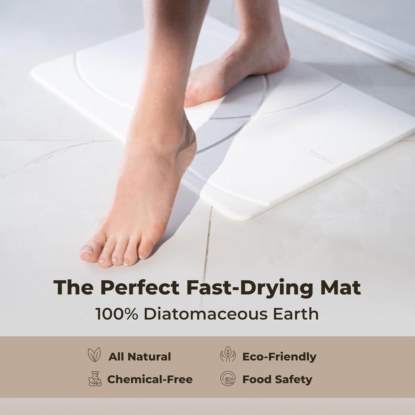 TOSORO Stone Bath Mat - Enso Sandstone