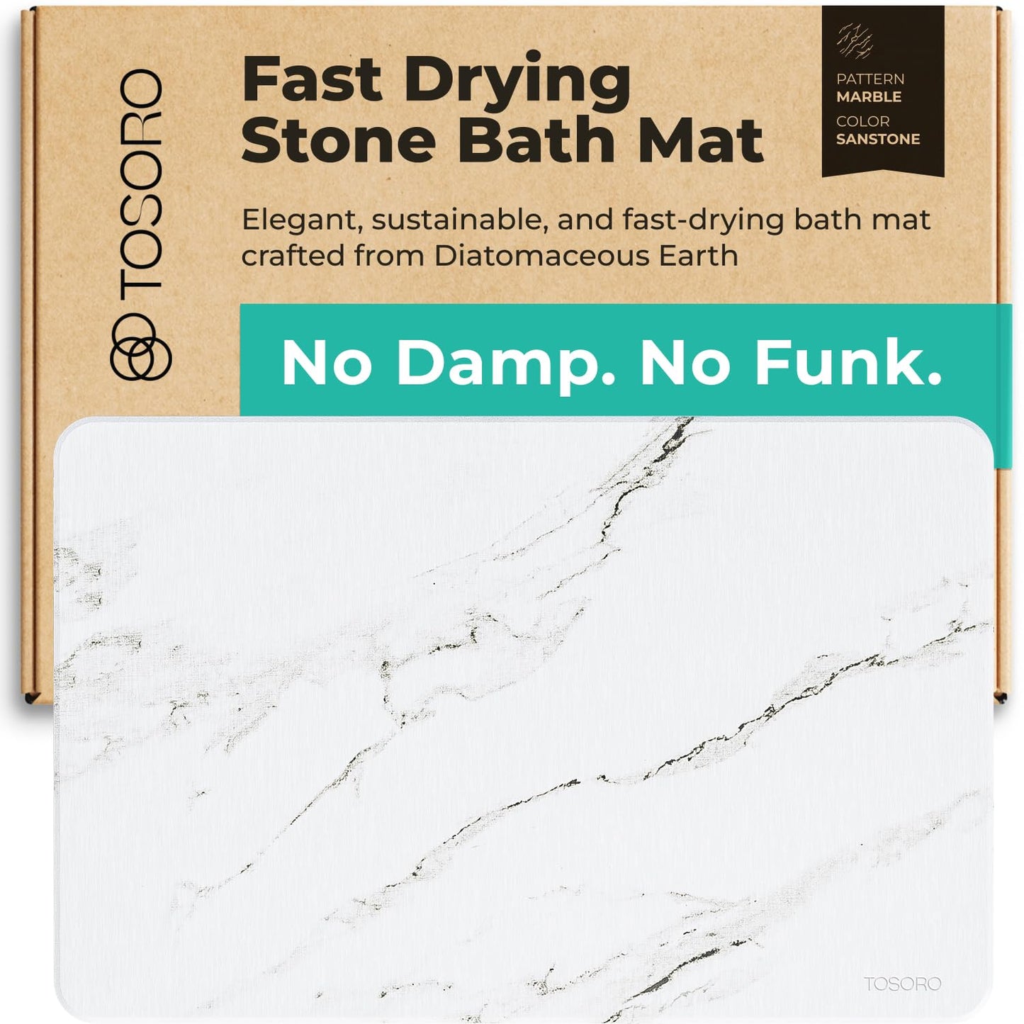 TOSORO Stone Bath Mat - Marble Sandstone