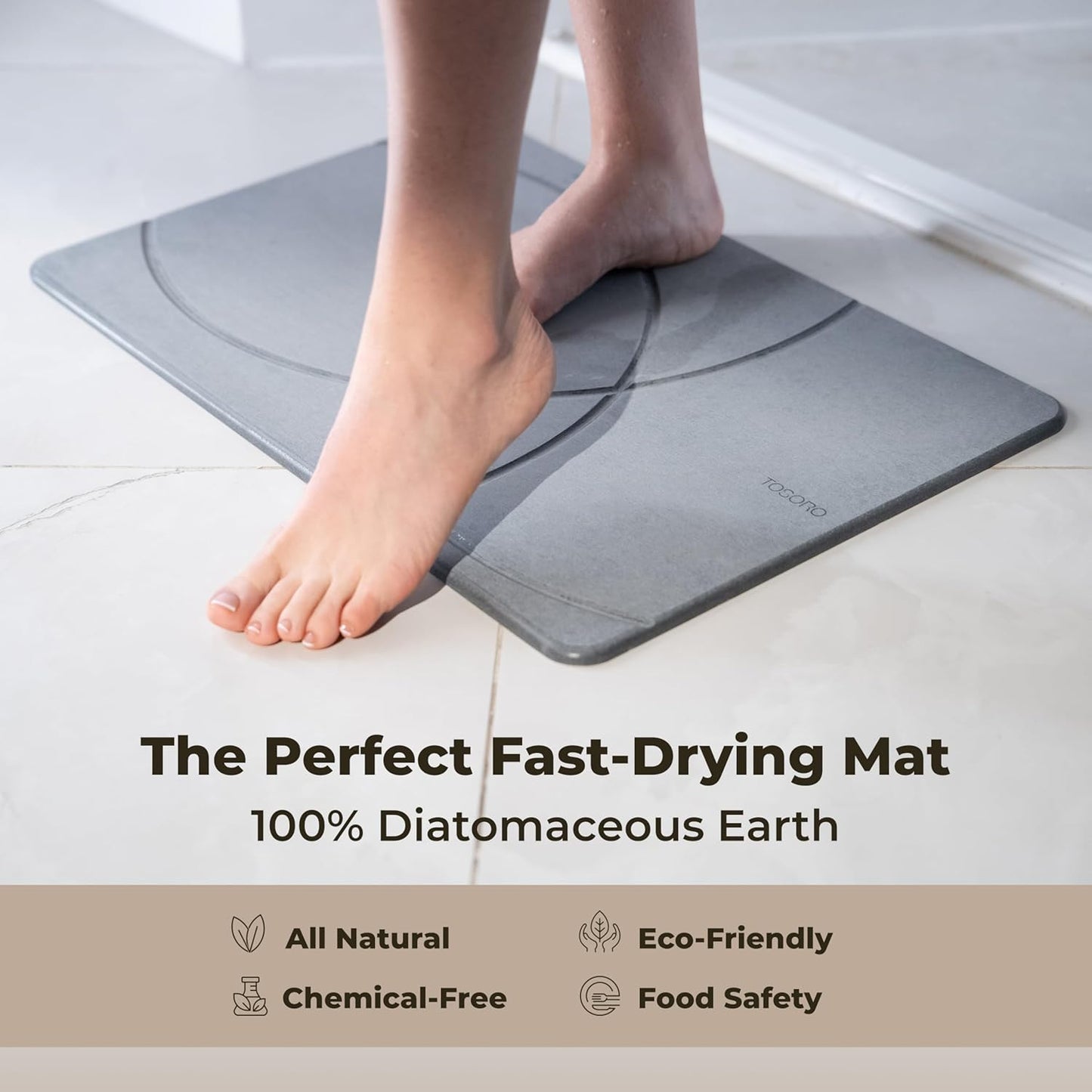 TOSORO Stone Bath Mat - Enso Graphite