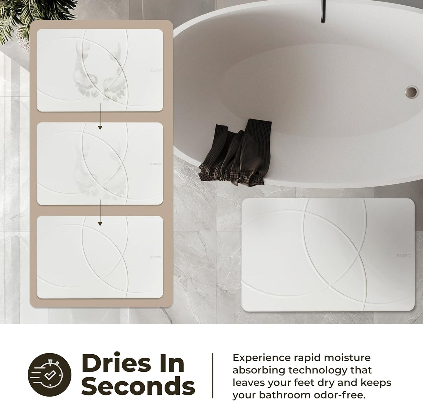 TOSORO Stone Bath Mat - Enso Sandstone