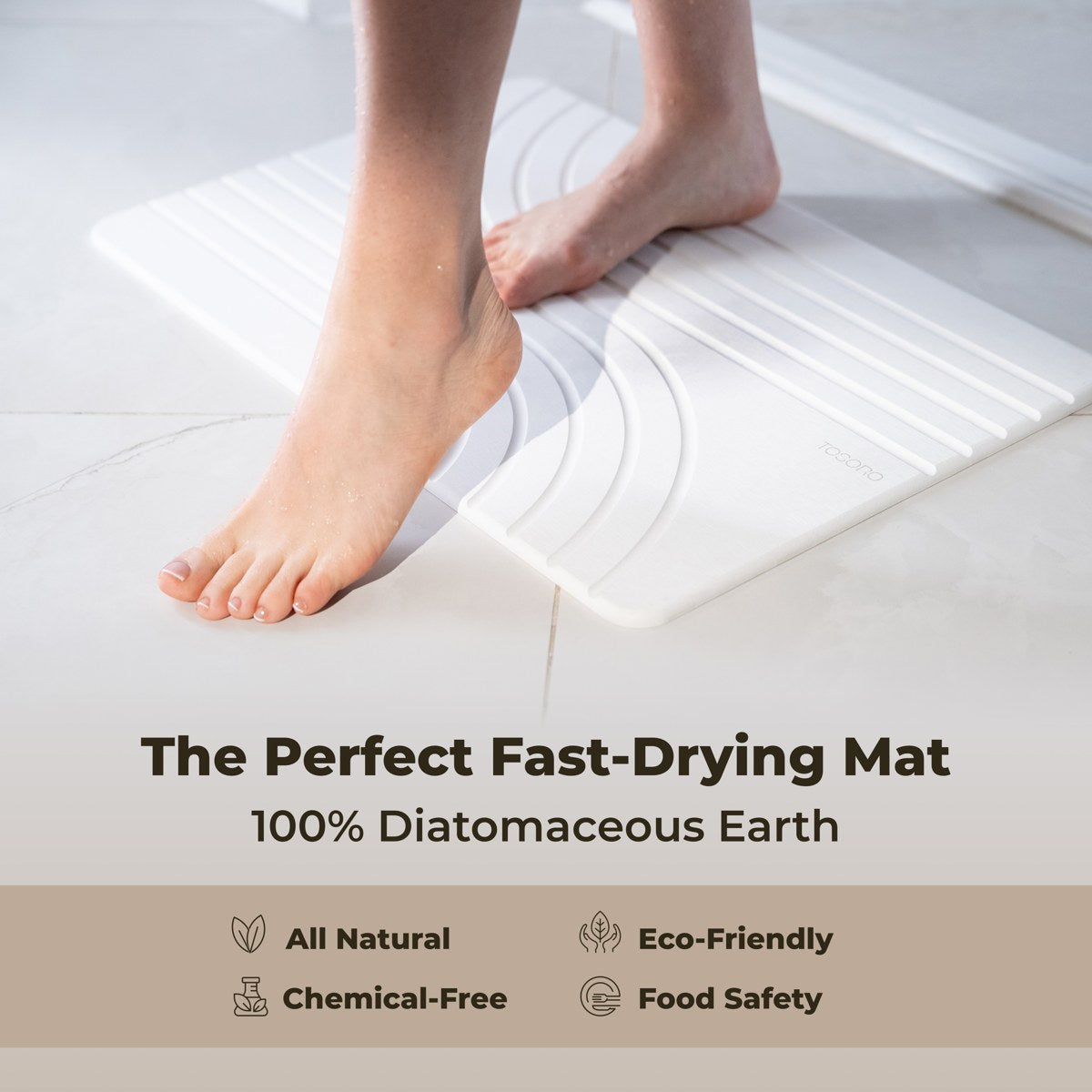 The perfect fast-drying mat — stepping on